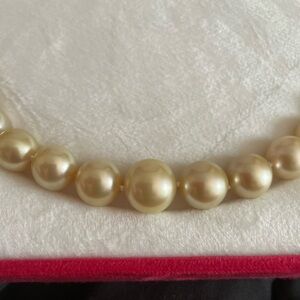 Elegant Cream South Seas Pearl Necklace with 18ct gold clasp